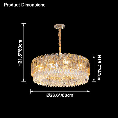 WOMO Tiered Round Crystal Chandelier-WM2542