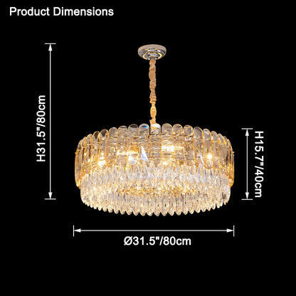 WOMO Tiered Round Crystal Chandelier-WM2542