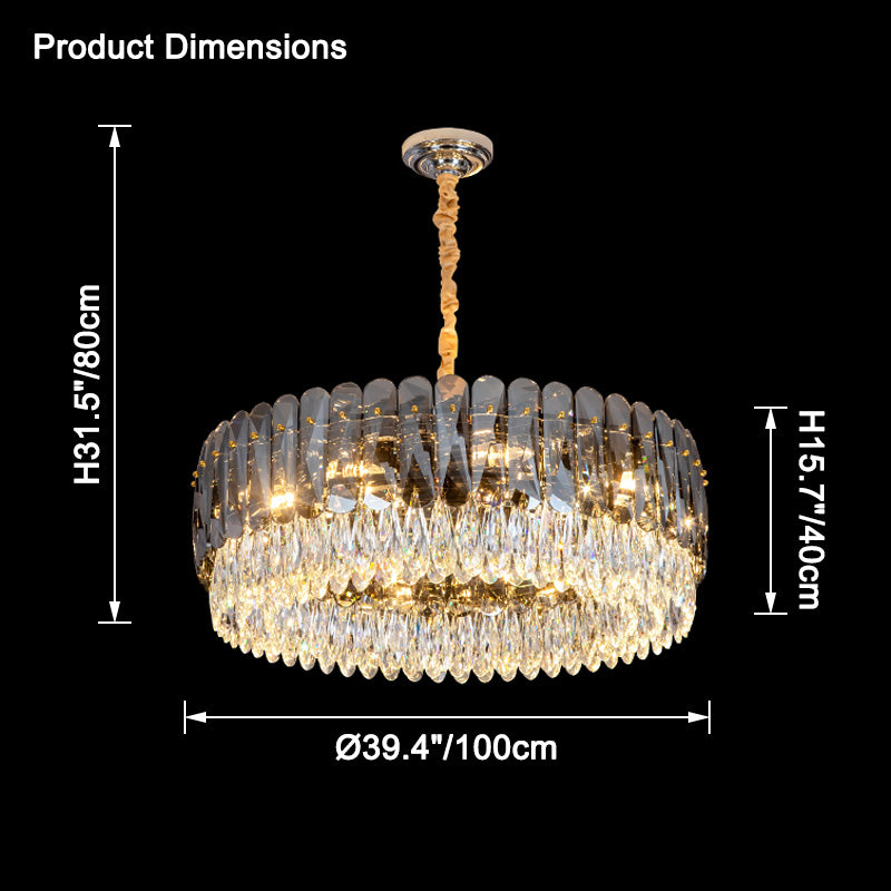 WOMO Tiered Round Crystal Chandelier-WM2542