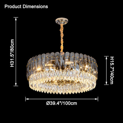 WOMO Tiered Round Crystal Chandelier-WM2542