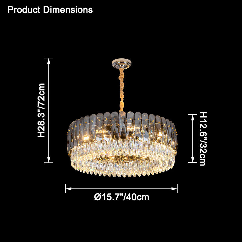 WOMO Tiered Round Crystal Chandelier-WM2542