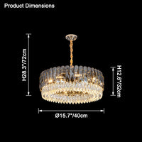 WOMO Tiered Round Crystal Chandelier-WM2542