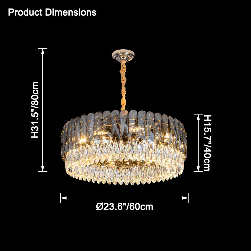 WOMO Tiered Round Crystal Chandelier-WM2542