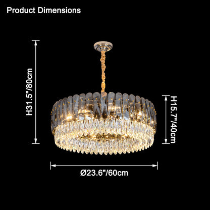 WOMO Tiered Round Crystal Chandelier-WM2542