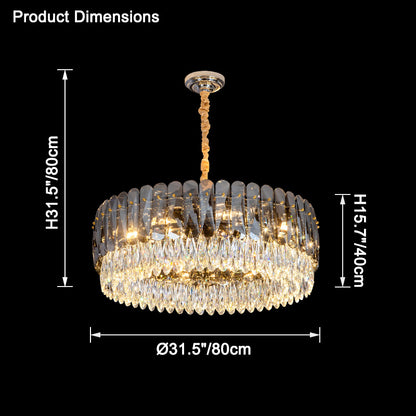 WOMO Tiered Round Crystal Chandelier-WM2542