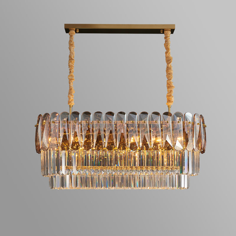 WOMO Tiered Linear Crystal Chandelier-WM2543