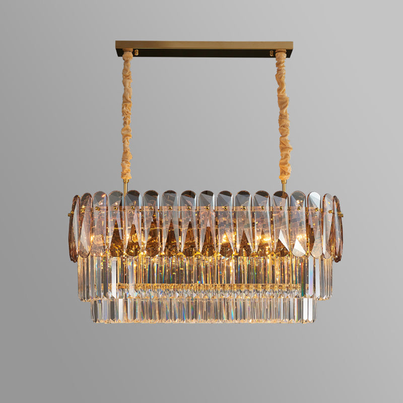 WOMO Tiered Linear Crystal Chandelier-WM2543