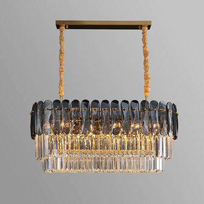 WOMO Tiered Linear Crystal Chandelier-WM2543