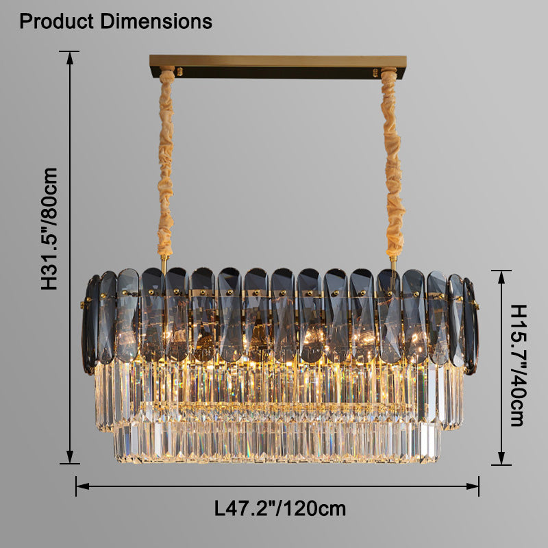 WOMO Tiered Linear Crystal Chandelier-WM2543