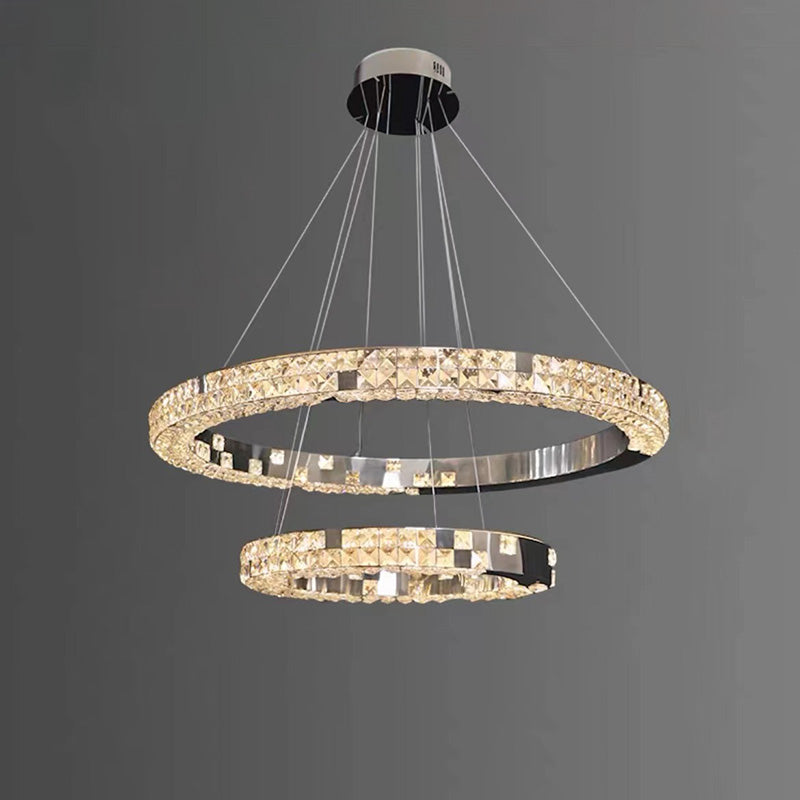 WOMO Tiered Circular Crystal Chandelier-WM2544