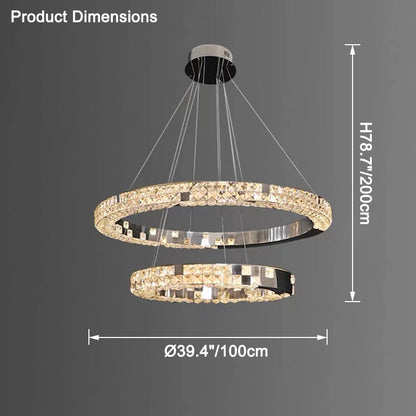 WOMO Tiered Circular Crystal Chandelier-WM2544