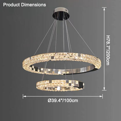 WOMO Tiered Circular Crystal Chandelier-WM2544