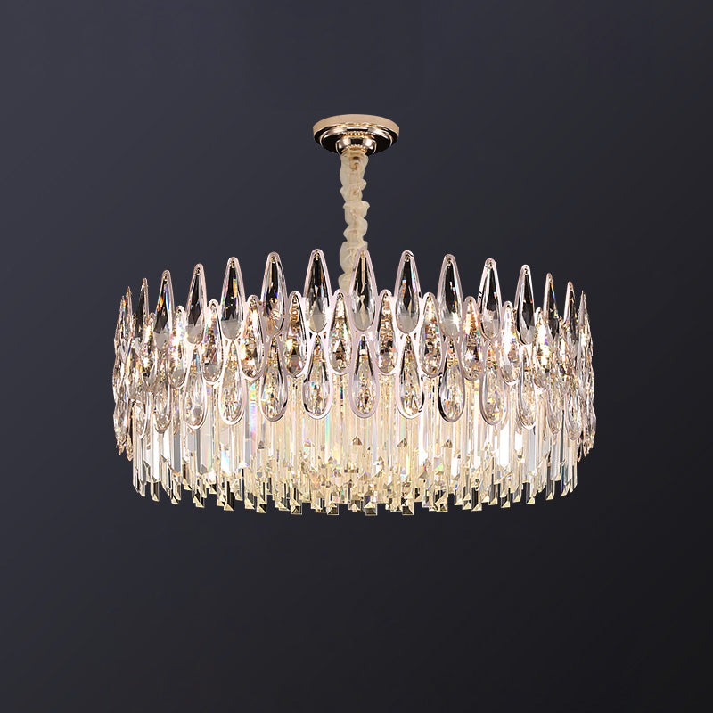 WOMO Rose Gold Round Crystal Chandelier-WM2545