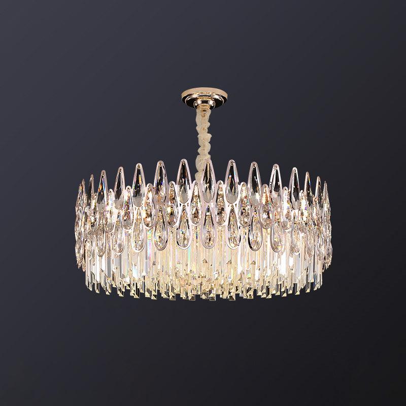 WOMO Rose Gold Round Crystal Chandelier-WM2545