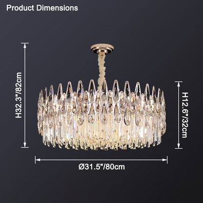 WOMO Rose Gold Round Crystal Chandelier-WM2545