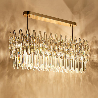 WOMO Rose Gold Linear Crystal Chandelier-WM2546