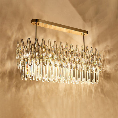 WOMO Rose Gold Linear Crystal Chandelier-WM2546