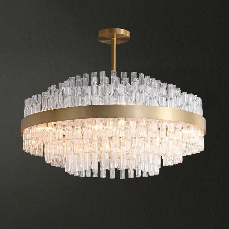 WOMO Gold Round Crystal Chandelier-WM2547