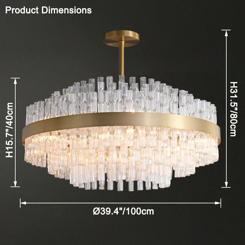 WOMO Gold Round Crystal Chandelier-WM2547