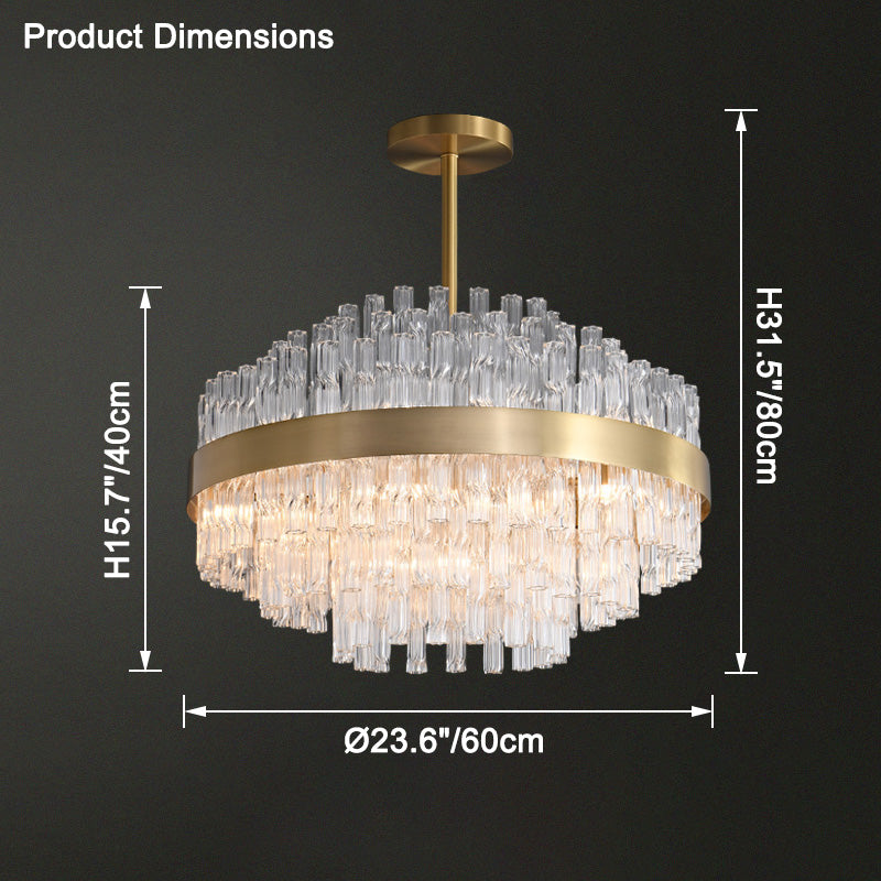 WOMO Gold Round Crystal Chandelier-WM2547