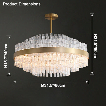 WOMO Gold Round Crystal Chandelier-WM2547