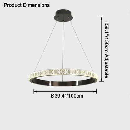 WOMO Tiered Circular Crystal Chandelier-WM2549