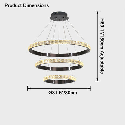 WOMO Tiered Circular Crystal Chandelier-WM2549