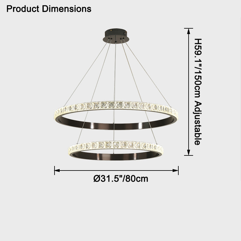 WOMO Tiered Circular Crystal Chandelier-WM2549