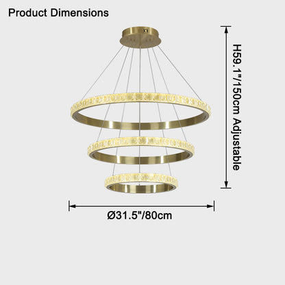 WOMO Tiered Circular Crystal Chandelier-WM2549