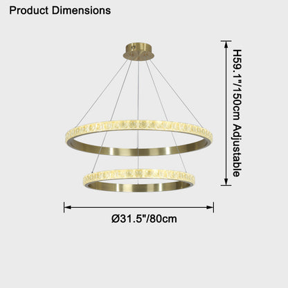 WOMO Tiered Circular Crystal Chandelier-WM2549