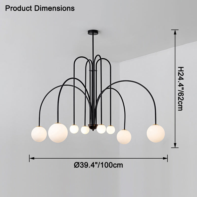 WOMO Glass Globe Arm Chandelier-WM2522