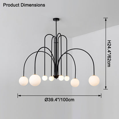 WOMO Glass Globe Arm Chandelier-WM2522