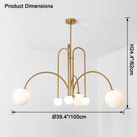WOMO Glass Globe Arm Chandelier-WM2522