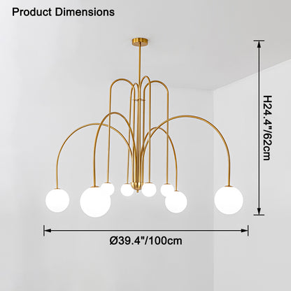 WOMO Glass Globe Arm Chandelier-WM2522