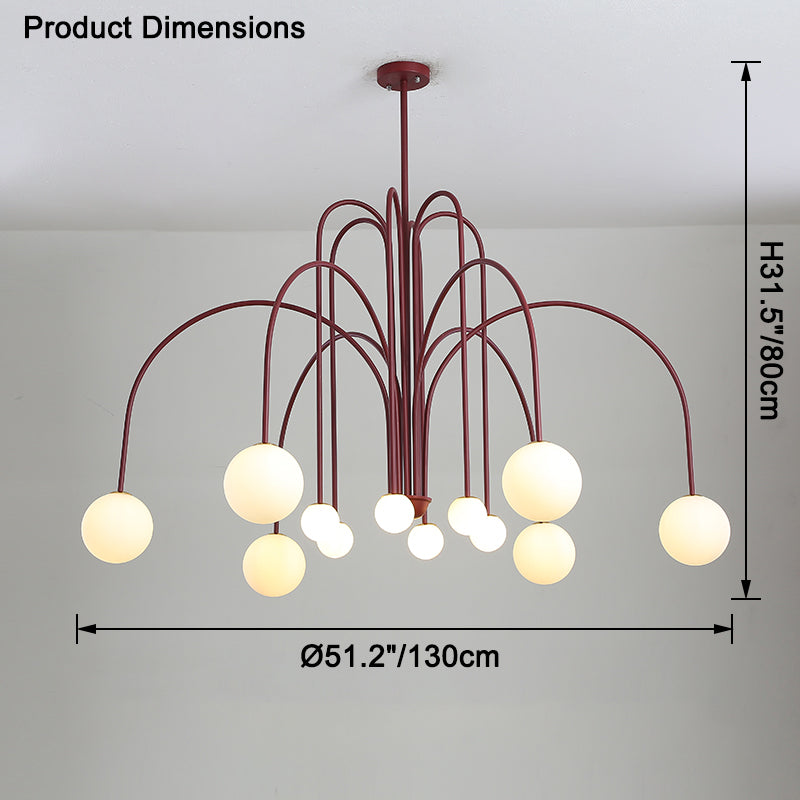 WOMO Glass Globe Arm Chandelier-WM2522