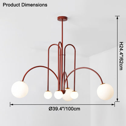 WOMO Glass Globe Arm Chandelier-WM2522