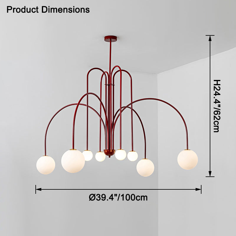 WOMO Glass Globe Arm Chandelier-WM2522