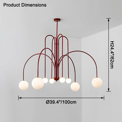 WOMO Glass Globe Arm Chandelier-WM2522