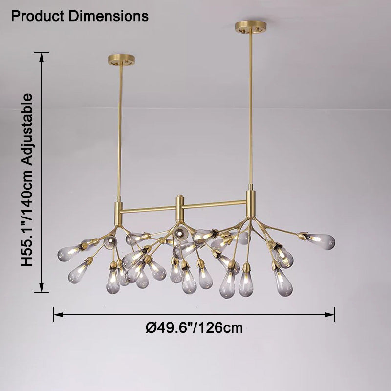 WOMO Firefly Gold Branch Linear Chandelier-WM2553