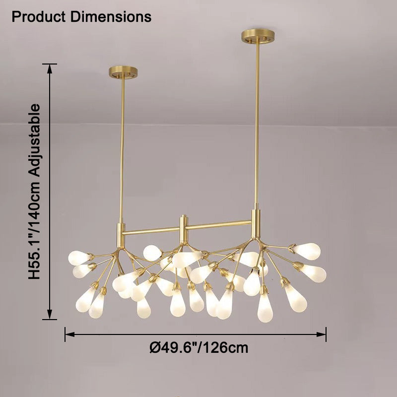 WOMO Firefly Gold Branch Linear Chandelier-WM2553