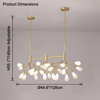 WOMO Firefly Gold Branch Linear Chandelier-WM2553