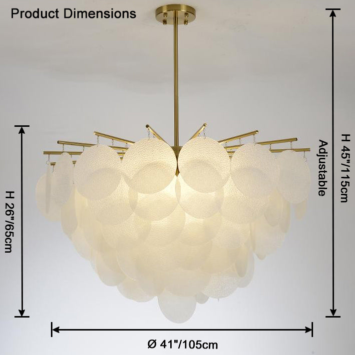 WOMO Tiered Textured Glass Cloud Chandelier-WM2005