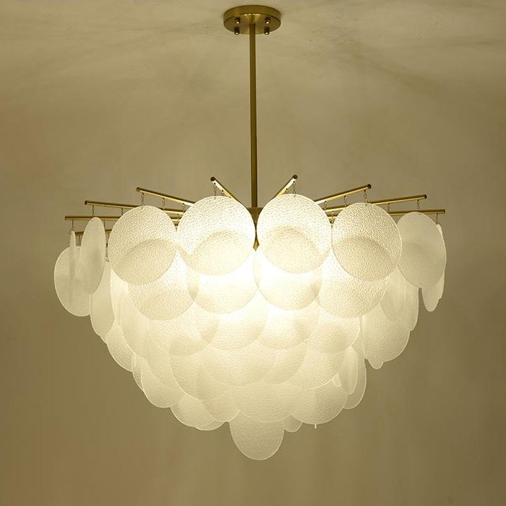 WOMO Tiered Textured Glass Cloud Chandelier-WM2005