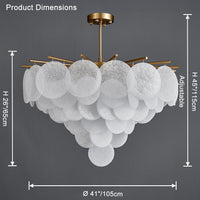 WOMO Tiered Textured Glass Cloud Chandelier-WM2005
