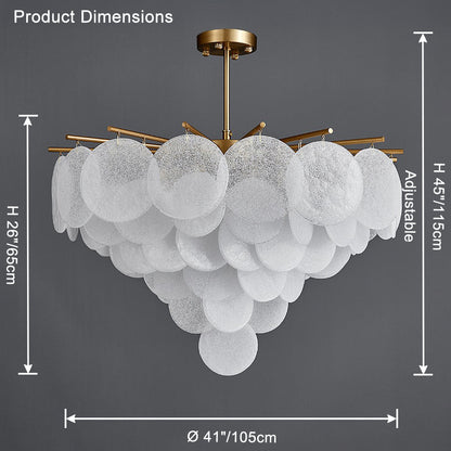 WOMO Tiered Textured Glass Cloud Chandelier-WM2005