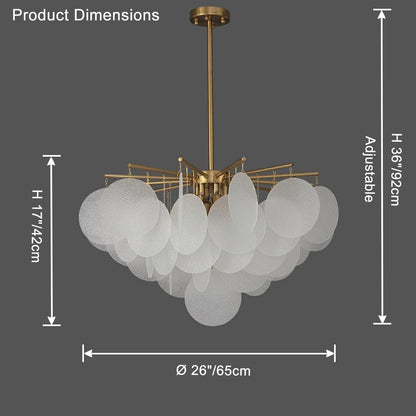 WOMO Tiered Textured Glass Cloud Chandelier-WM2005