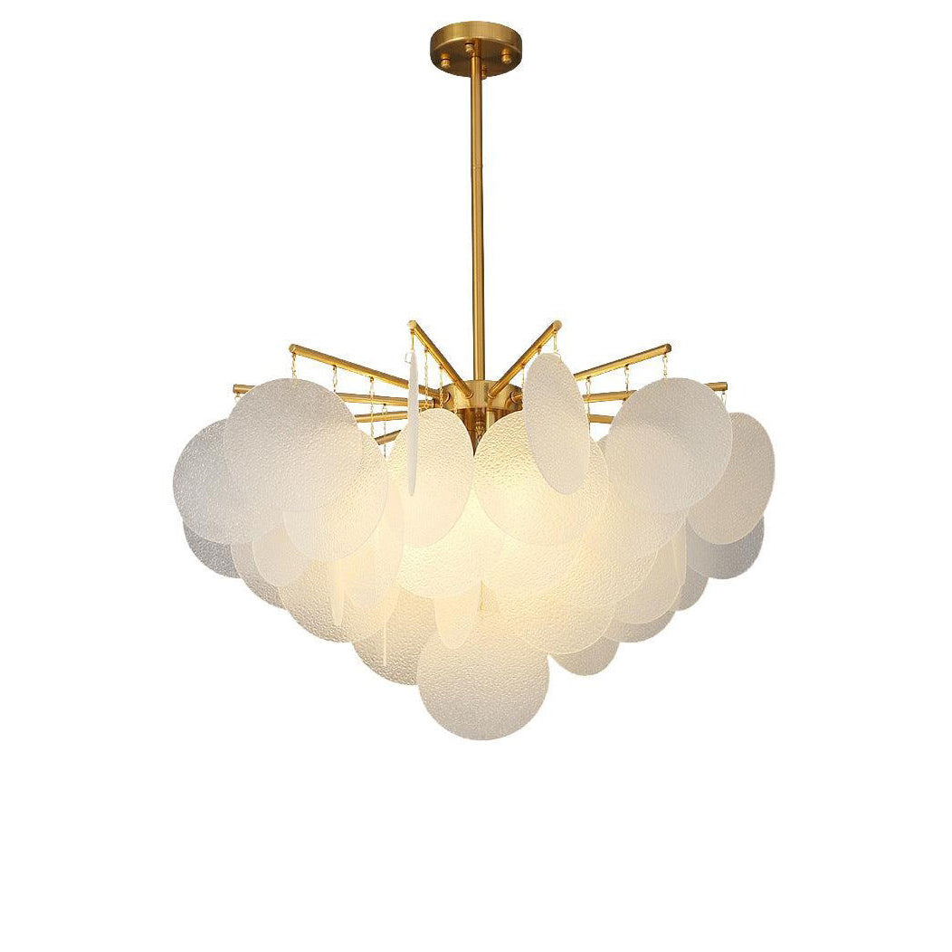 WOMO Tiered Textured Glass Cloud Chandelier-WM2005