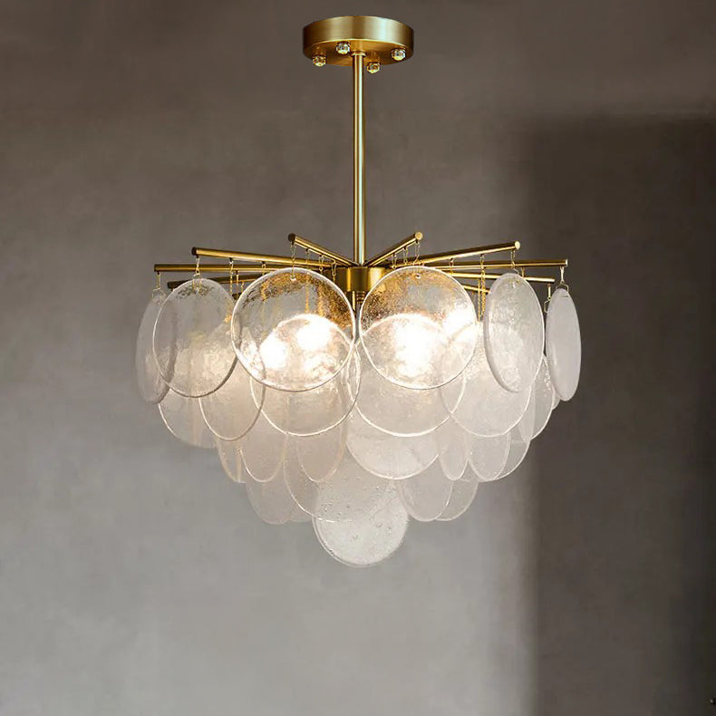 WOMO Tiered Textured Glass Cloud Chandelier-WM2005