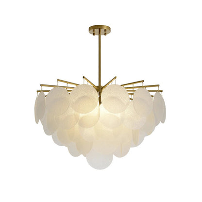 WOMO Tiered Textured Glass Cloud Chandelier-WM2005