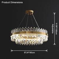WOMO Tiered Round Crystal Chandelier-WM2562